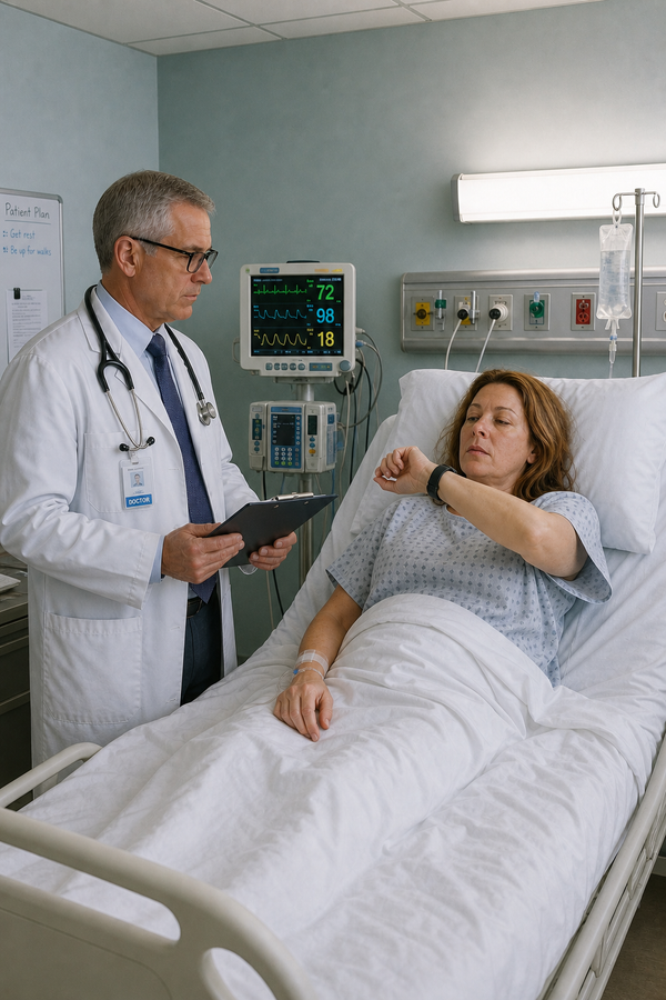 AI-generated hospital room scene from a DreamZzz sleep supplement commercial made in Slack